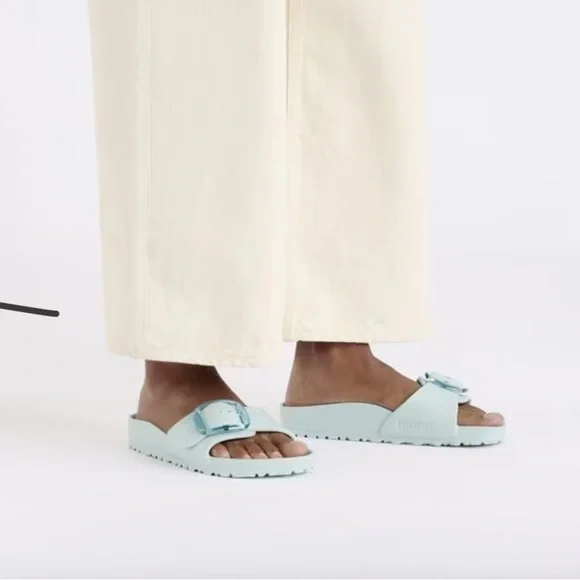 BIRKENSTOCK MADRID BIG BUCKLE EVA SURF GREEN Blue Slides Women EU 38/US 7 Narrow - Picture 6 of 7